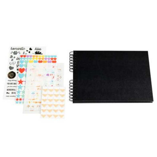 Picture of SCRAPBOOKING KIT BLACK 32X22CM 70PGS W/ STICKERS